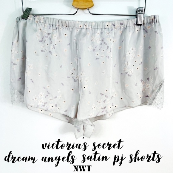 Victoria’s Secret DREAM ANGELS Gray Floral Satin PJ Shorts - XL - Picture 2 of 6